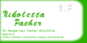 nikoletta pacher business card